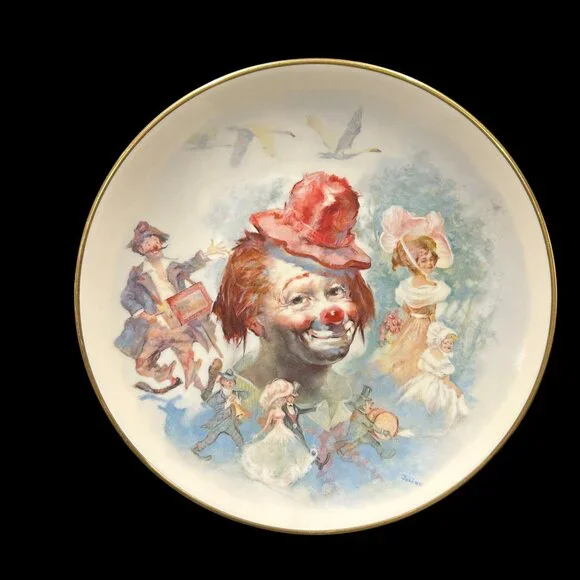 Set of 4 Vintage Julian Ritter Clown Plates, 1977 Whimsical Circus Art - Picture 4 of 12